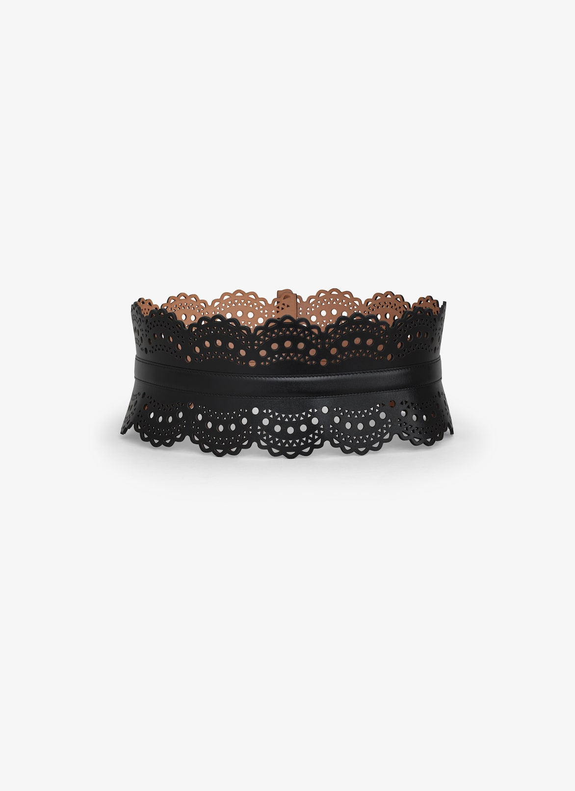 Bustier belt in vienne wave calfskin ALAÏA BLACK BUSTIER BELT IN VIENNE WAVE CALFSKIN